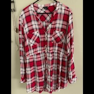 Torrid EMMA - PLAID CHALLIS BABYDOLL TUNIC